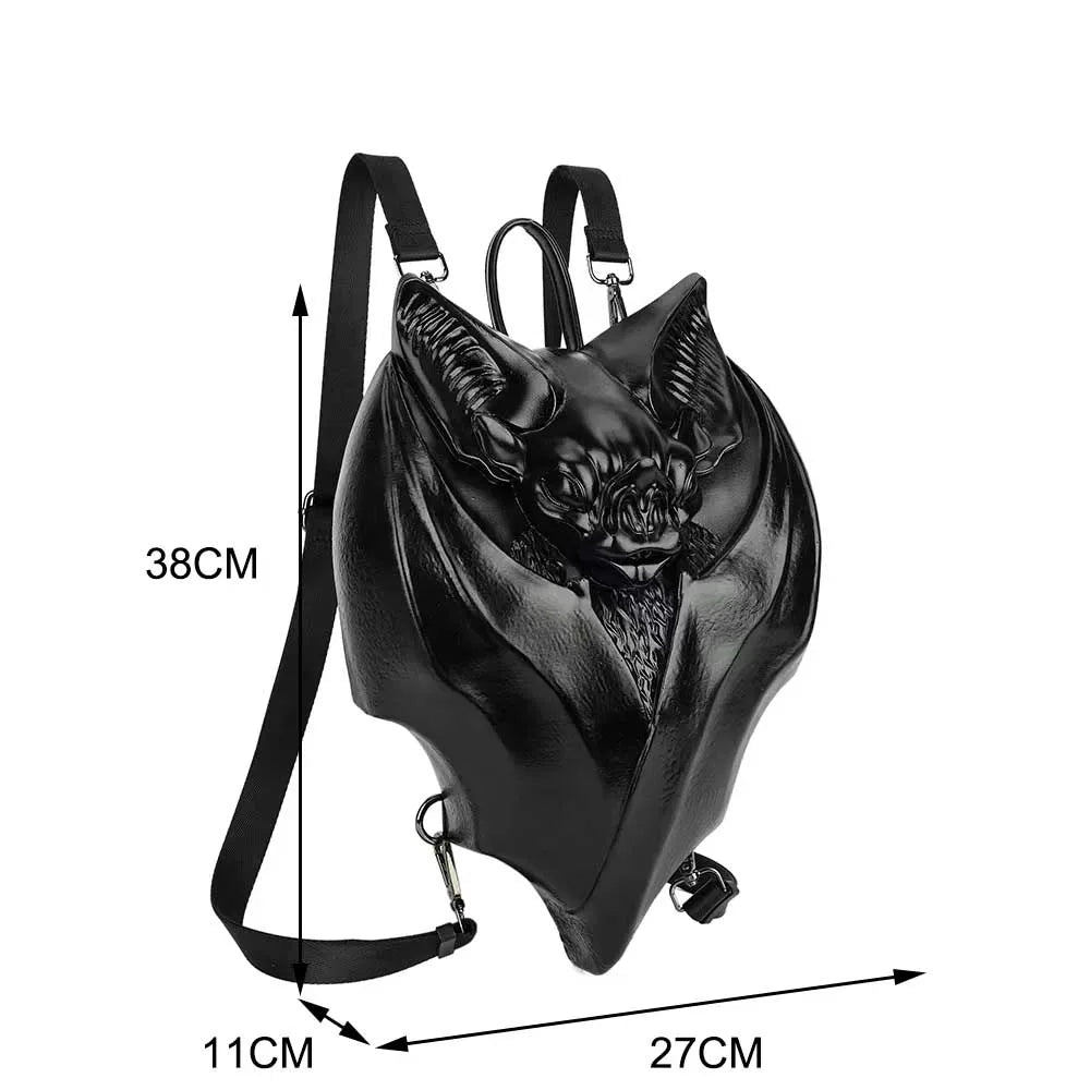 2024 Latest New Girl Gothic Black Bat Shaped Halloween Backpack Handbag High Quality Bags