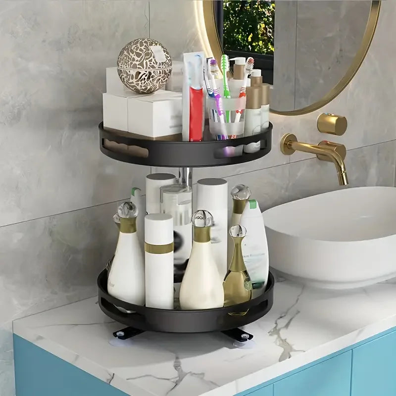 Multi-purpose 360° Rotating Storage Box Space-saving Non-slip Countertop Kitchen Storage Tableware Cosmetics Spice Storage Box