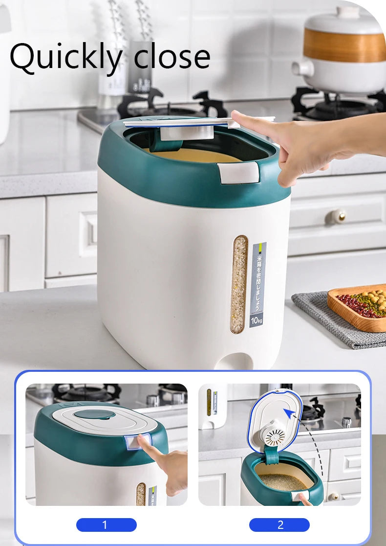 XIAOGUI 5KG/10KG Rice Dispenser Kitchen Organizer And Storage Container Home Box Cereal Jar Botes Cocina Almacenaje Alimentos