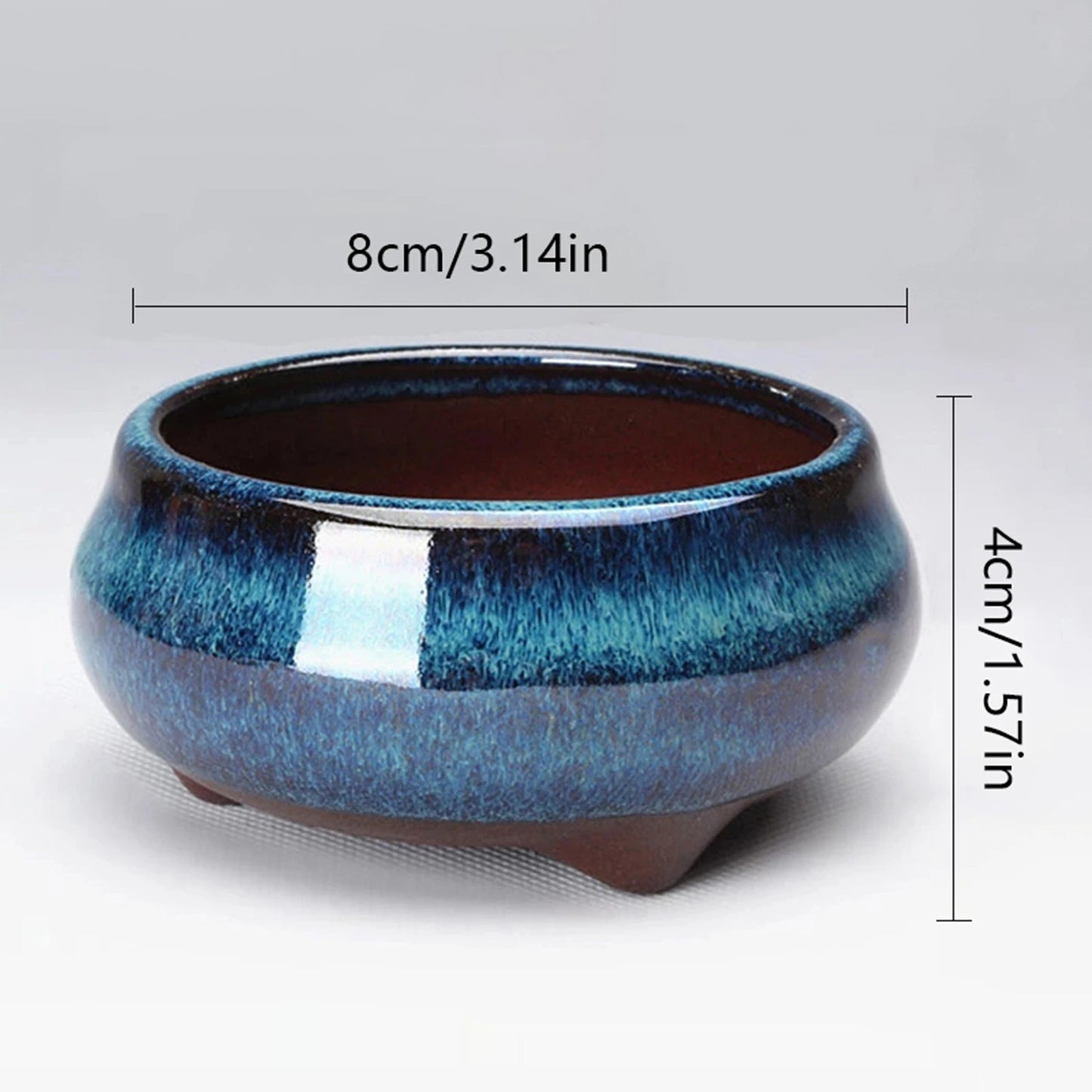 Creative Chinese Style Bonsai Flowerpot Ventilate Purple Sands Ceramic Craft Plant Pot Planter for Home Office Home Decor