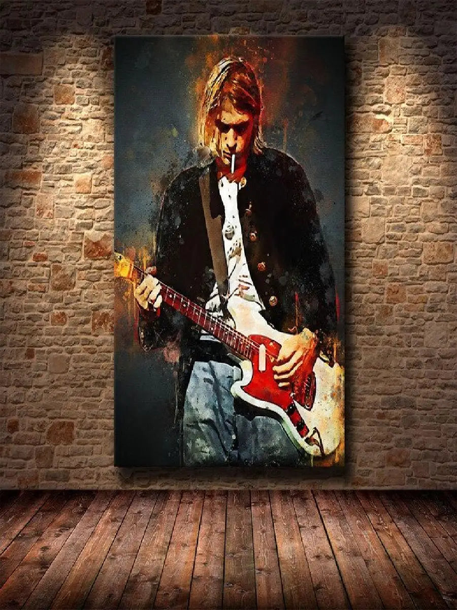 Rock & Roll Pop Art Star Canvas Wall Art | Graffiti Band Portraits & Posters for Home and Office Decor