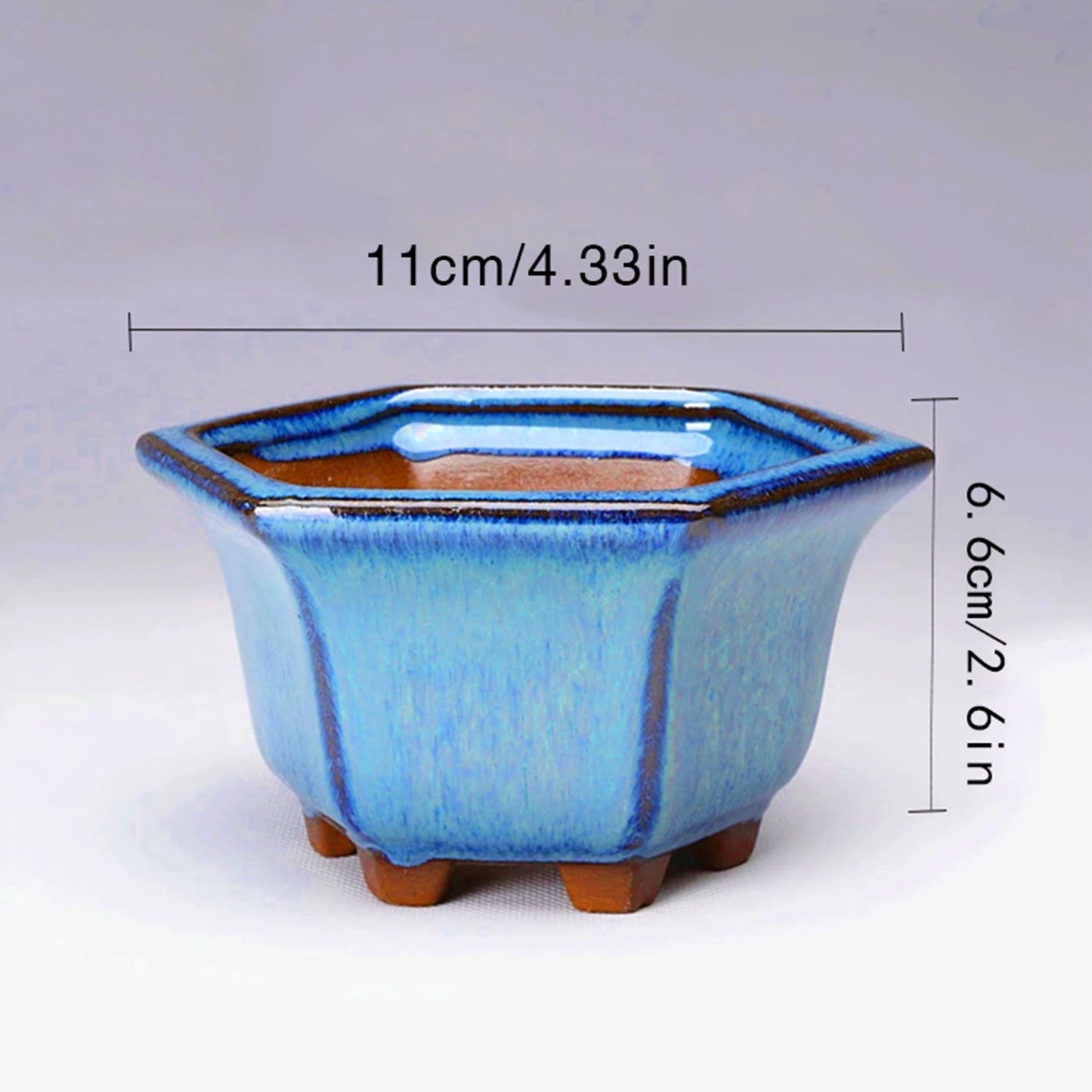 Creative Chinese Style Bonsai Flowerpot Ventilate Purple Sands Ceramic Craft Plant Pot Planter for Home Office Home Decor