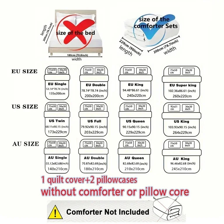 K-Pop Demon Hunters 3-Piece Print Bedding Set – Soft, Stylish & Machine-Washable