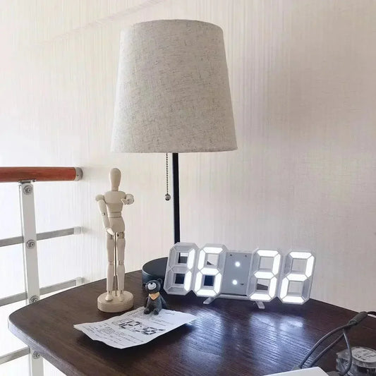 3D LED Digital Clock Table Decoration Glow Night Mode Decoration for Bedroom Adjustable Electronic Watch Room Decor - Thrifty Delights