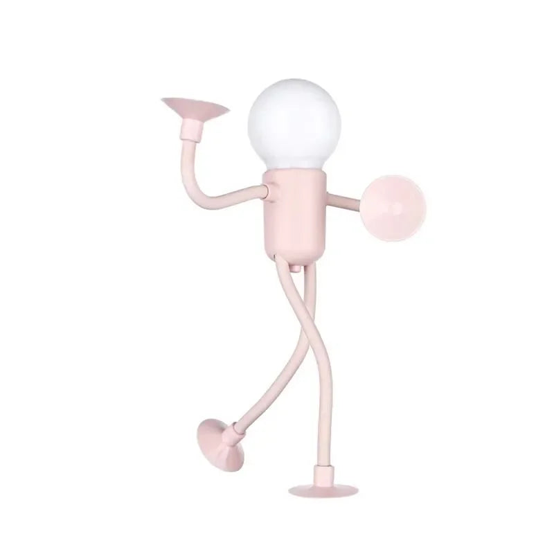 Creative Sportsman Night Light – Changeable Shape Mini Desk Lamp with Vacuum Adsorption & Button Battery