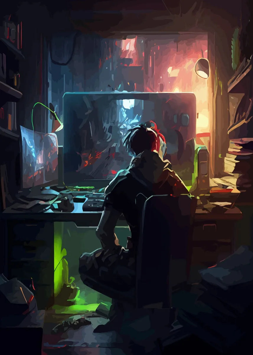 Retro Pop Punk Gaming Gamer Game Zone Poster Aesthetic Abstract Gamepad Girl Canvas Printing Wall Art Picture Kawaii Room Decor