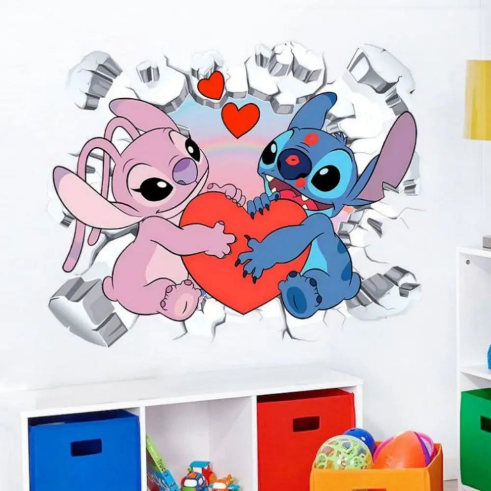 MINISO Lilo & Stitch Cartoon Wall Stickers – Kids Room, Bedroom & Living Room Decorative Animated Poster
