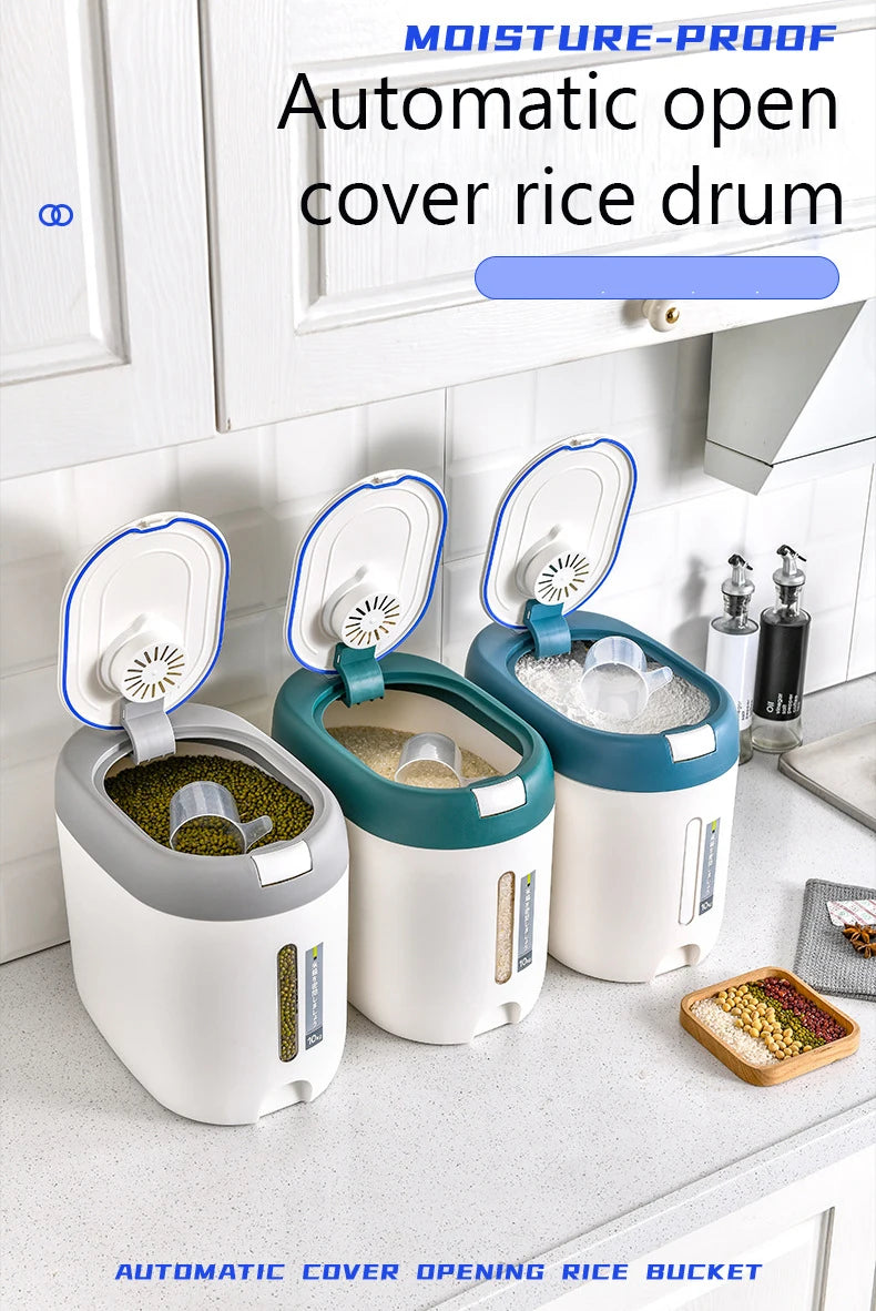 XIAOGUI 5KG/10KG Rice Dispenser Kitchen Organizer And Storage Container Home Box Cereal Jar Botes Cocina Almacenaje Alimentos