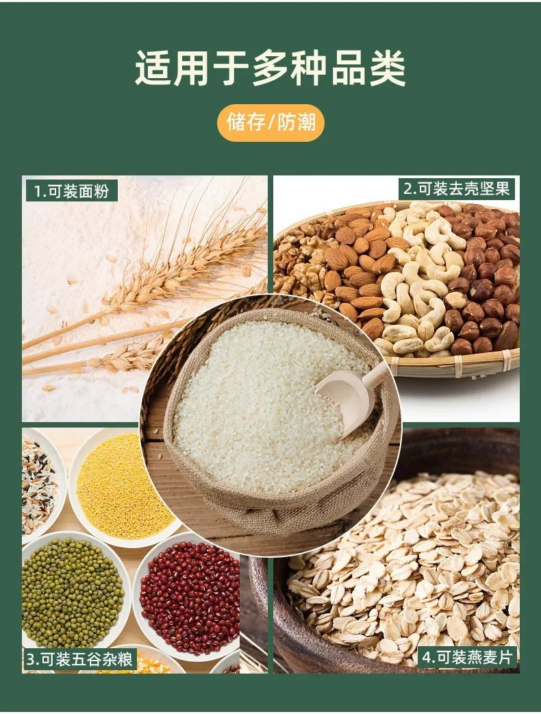 Grains Storage Packaging Bag Rice Dispenser Insect Proof Food Storage Sealed Bag Bean Container Kitchen Organizer with Nozzle - Thrifty Delights