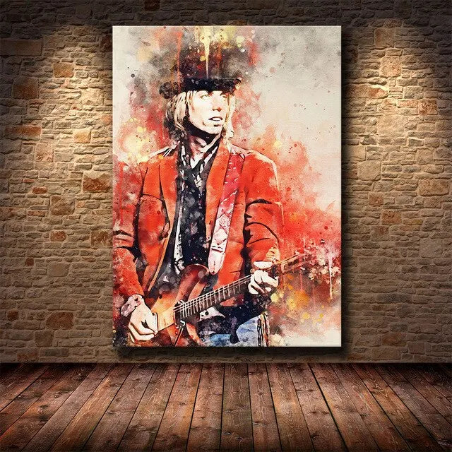 Rock & Roll Pop Art Star Canvas Wall Art | Graffiti Band Portraits & Posters for Home and Office Decor