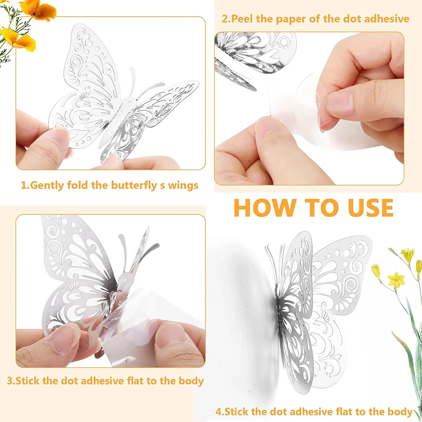 12Pcs 3D Luminous Butterfly Wall Stickers – Creative DIY Home Decor, Modern Wall Art & Gift Set
