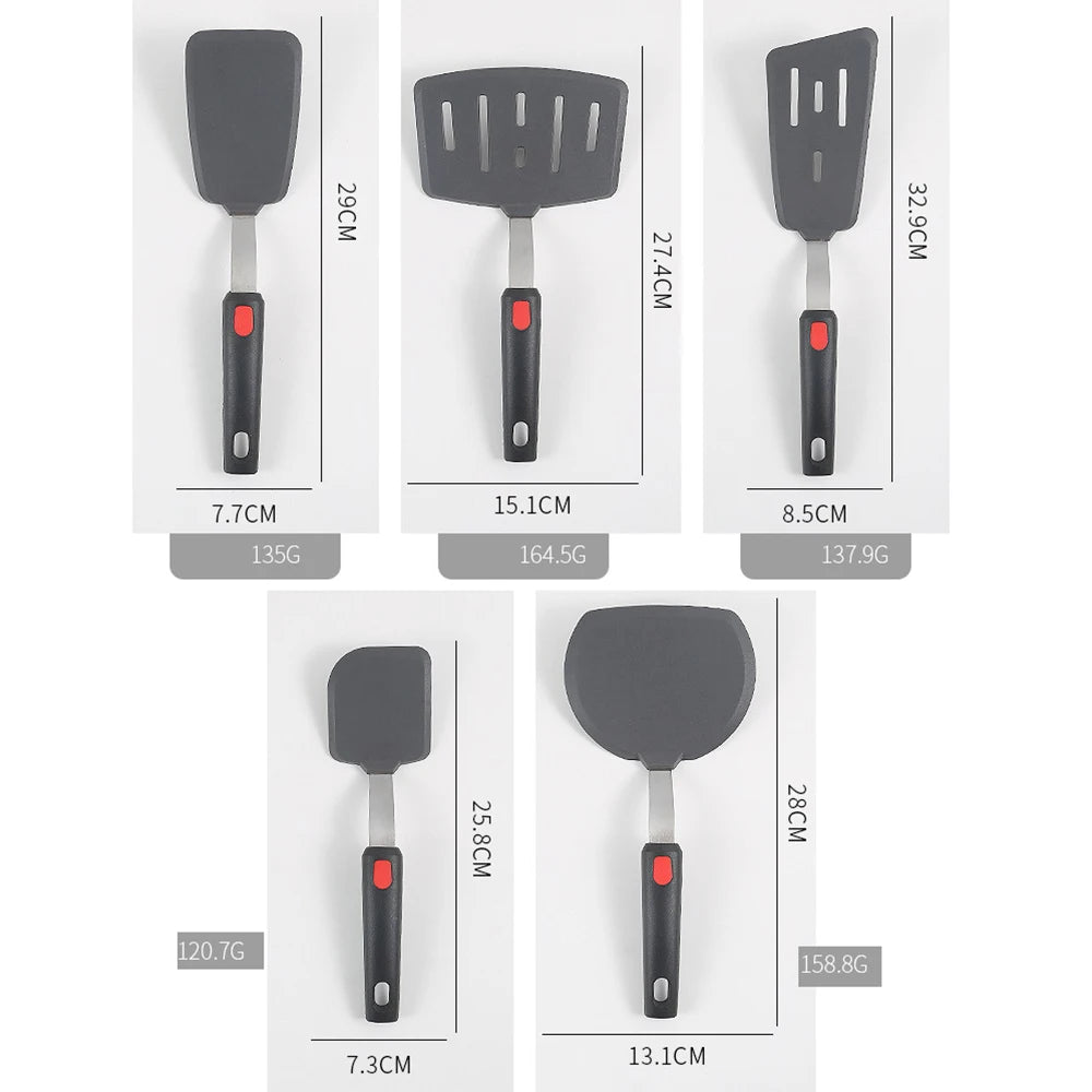 Silicone Spatula for Non Stick Pots High-temperature Resistant Household Stir Fry Spatula Spring Steel Kitchen Utensils