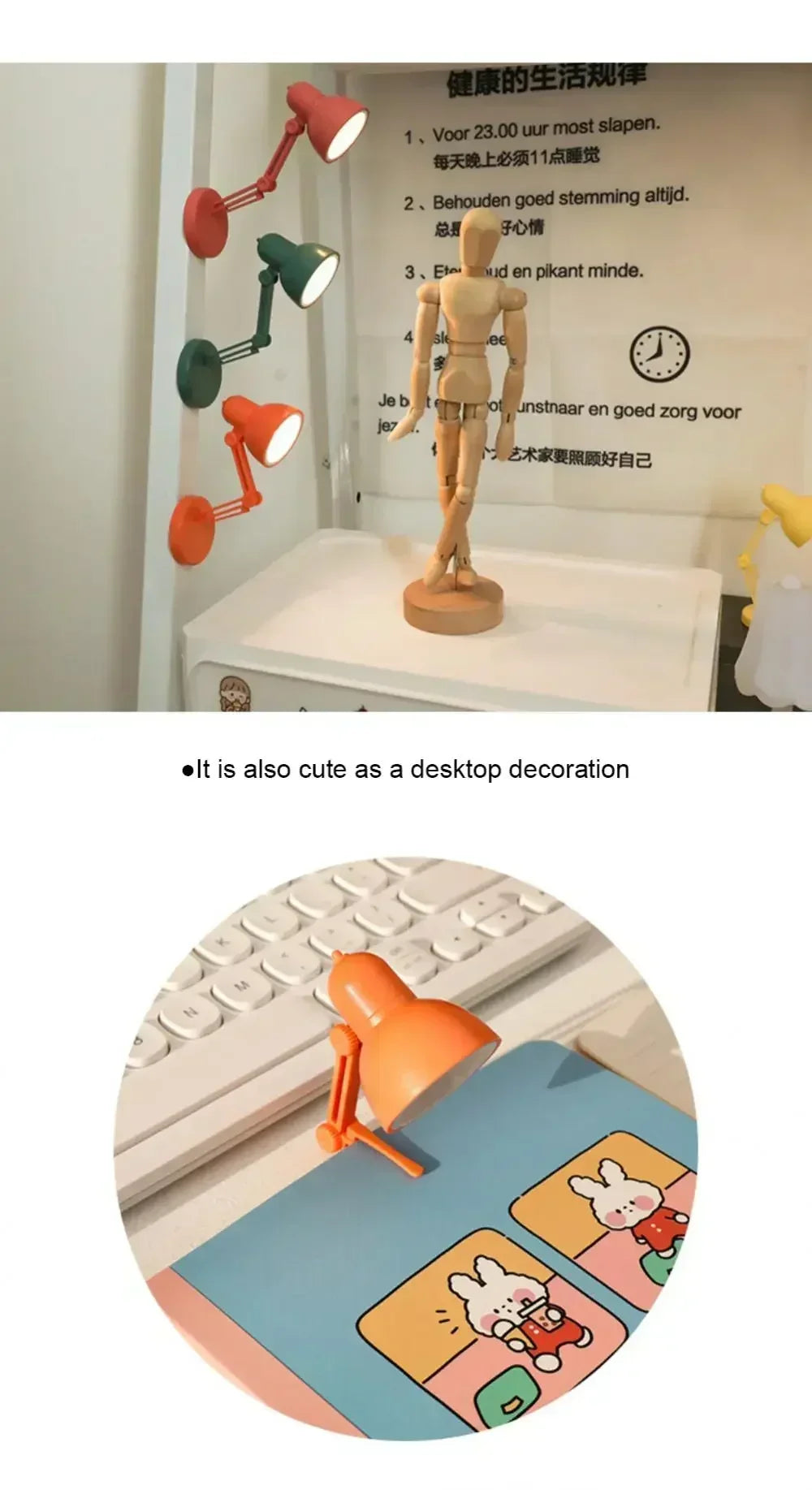 Mini Book Light With Clip LED Table Lamp Foldable Night Home Room Computer Night Lights Eye Travel Book Light Home Appliance