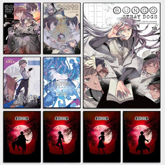 Anime Bungo Stray Dogs Classic Vintage Posters Whitepaper Prints Posters Artwork Kawaii Room Decor