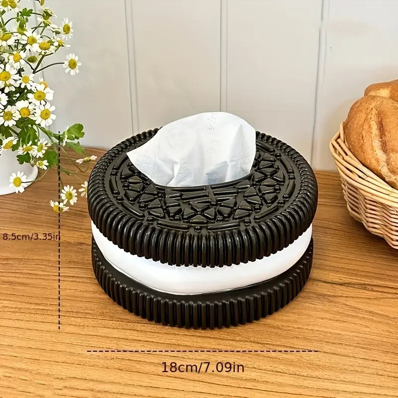 MINISO Oreo-Inspired Tissue Box – Creative Paper Holder for Living Room, Bedroom & Desktop Home Décor