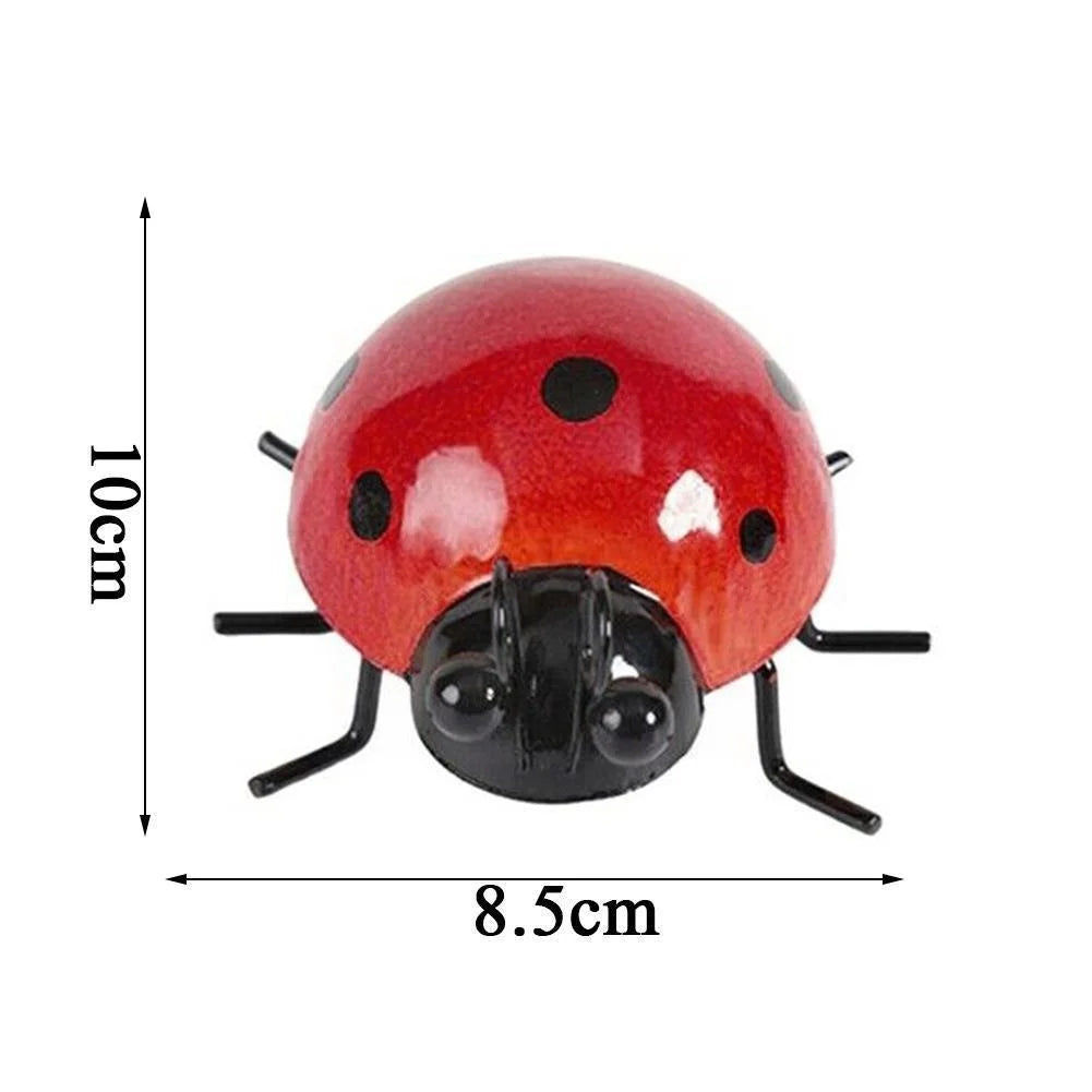 Whimsical Metal Ladybug Wall Decor – Mini Beetle Fence Hanger Sculpture for Garden, Patio & Home Charm