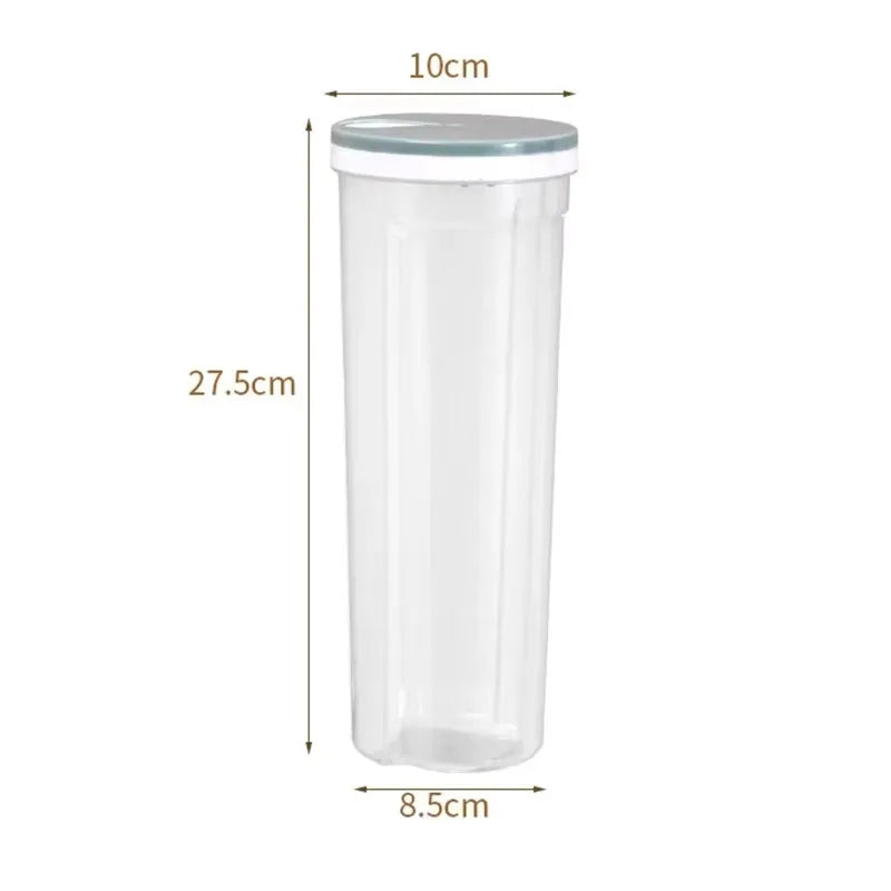 Noodle Jar Food Storage Containers Grain Locking Lid Flour Visualization Cylindrical Cover Kitchen Can Refrigerator Organizer