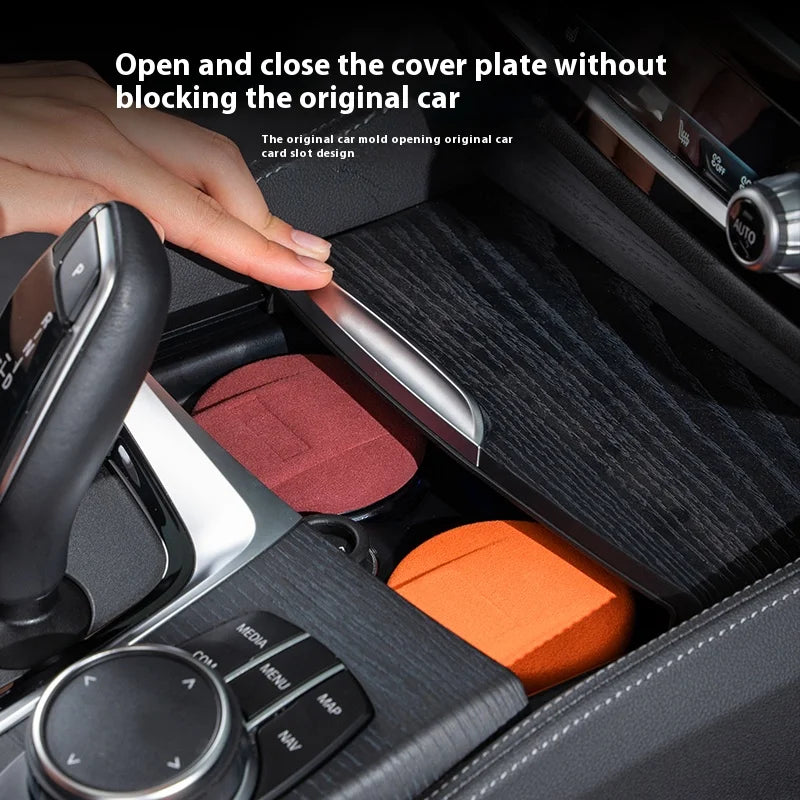 Elk Leather Car Ashtray – Universal Luxury Car Ashtray with LED Light & Ceramic Liner, Suede Finish