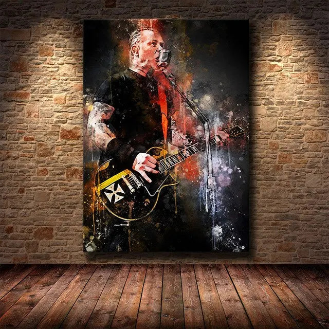 Rock & Roll Pop Art Star Canvas Wall Art | Graffiti Band Portraits & Posters for Home and Office Decor