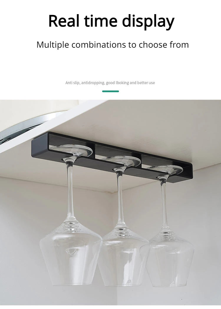 Living room kitchen punch-free goblet wine glass hanging rack upside down drain household red wine glass hanging rack
