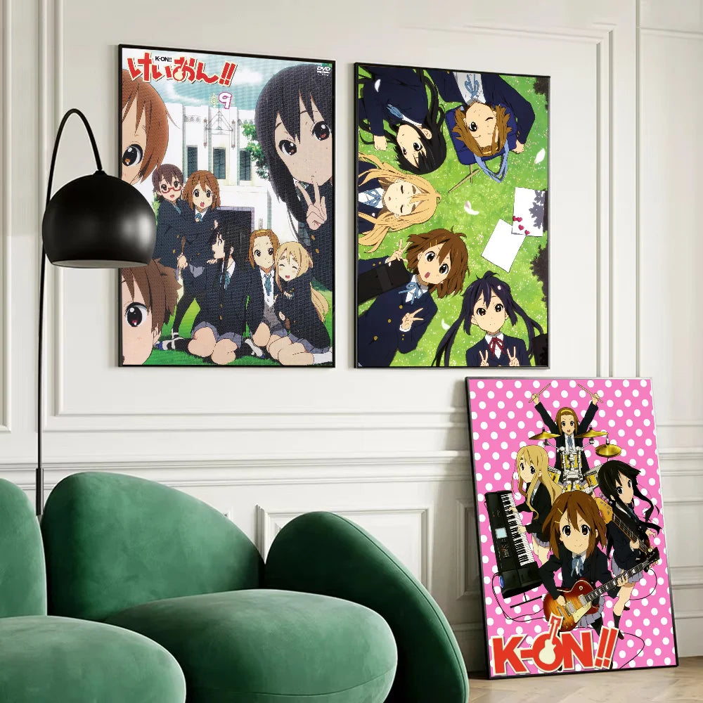 Anime K-ON KON Poster Self-adhesive Art Waterproof Paper Sticker Coffee House Bar Room Wall Decor