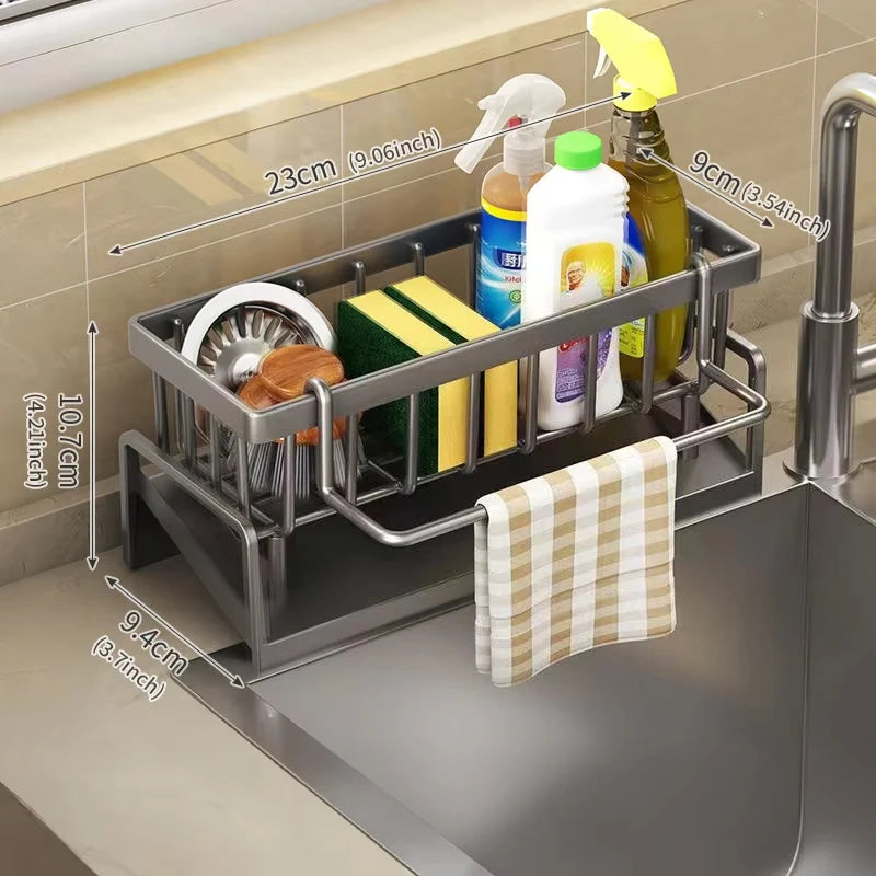 Kitchen Sink Drain Rack Organizer Sponge Storage Faucet Holder Soap Drainer Dishcloth Towel Rack Kitchen Sink Organizer