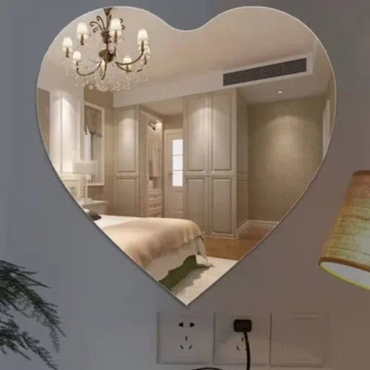 Heart - shaped Irregular Bathroom Acrylic Shatterproof Mirrors, Non Glass Wall Mirror Decor for Bedroom, Living Room, - Thrifty Delights