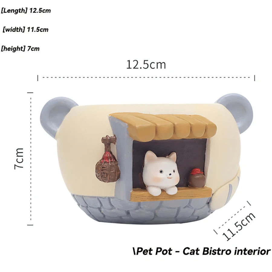 Cartoon Pet Succulent Flower Pot Office Balcony Decoration Resin Flower Pot Micro Landscape Garden Plant Pot