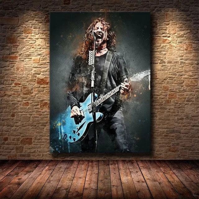 Rock & Roll Pop Art Star Canvas Wall Art | Graffiti Band Portraits & Posters for Home and Office Decor