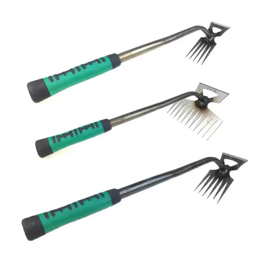 2 In 1 Garden Rake Manual Weed Grass Rooting Tool Puller Shovel 5/6/11 Tooth Weeding Removal Hand Gardening Loose Soil Tool - Thrifty Delights