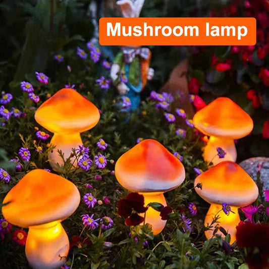 3PCS Solar Powered Mushroom Lights Outdoor Waterproof LED Garden Decor For Wedding Lawn Pathway Landscape Lighting Warm White