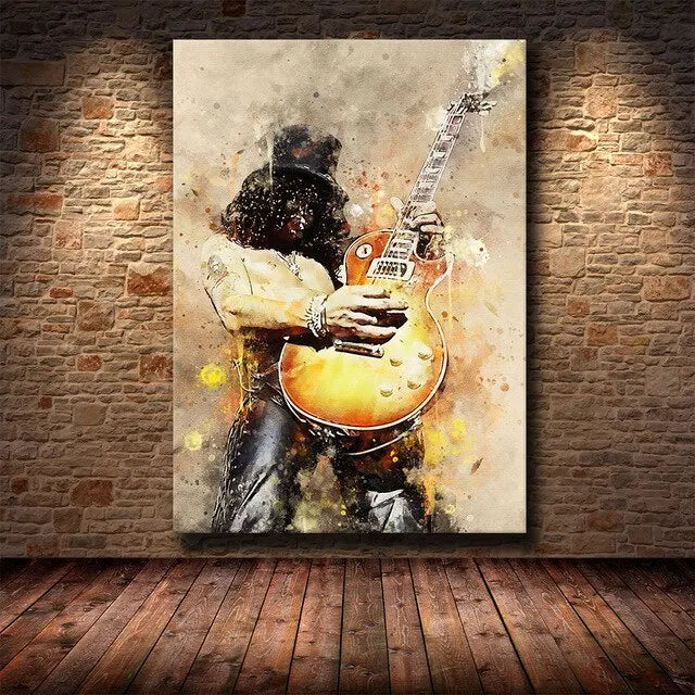 Rock & Roll Pop Art Star Canvas Wall Art | Graffiti Band Portraits & Posters for Home and Office Decor