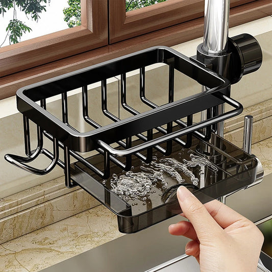 Sponge Holder Hanging Faucet Drain Rack With Hook Strong Load-bearing Kitchen Sink Organizer