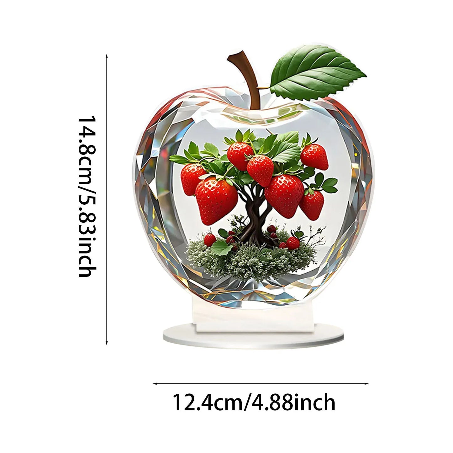 Strawberry 2D Flat Acrylic Entrance Wine Cabinet TV Cabinet Decorative Home Furnishings Girls Ornament