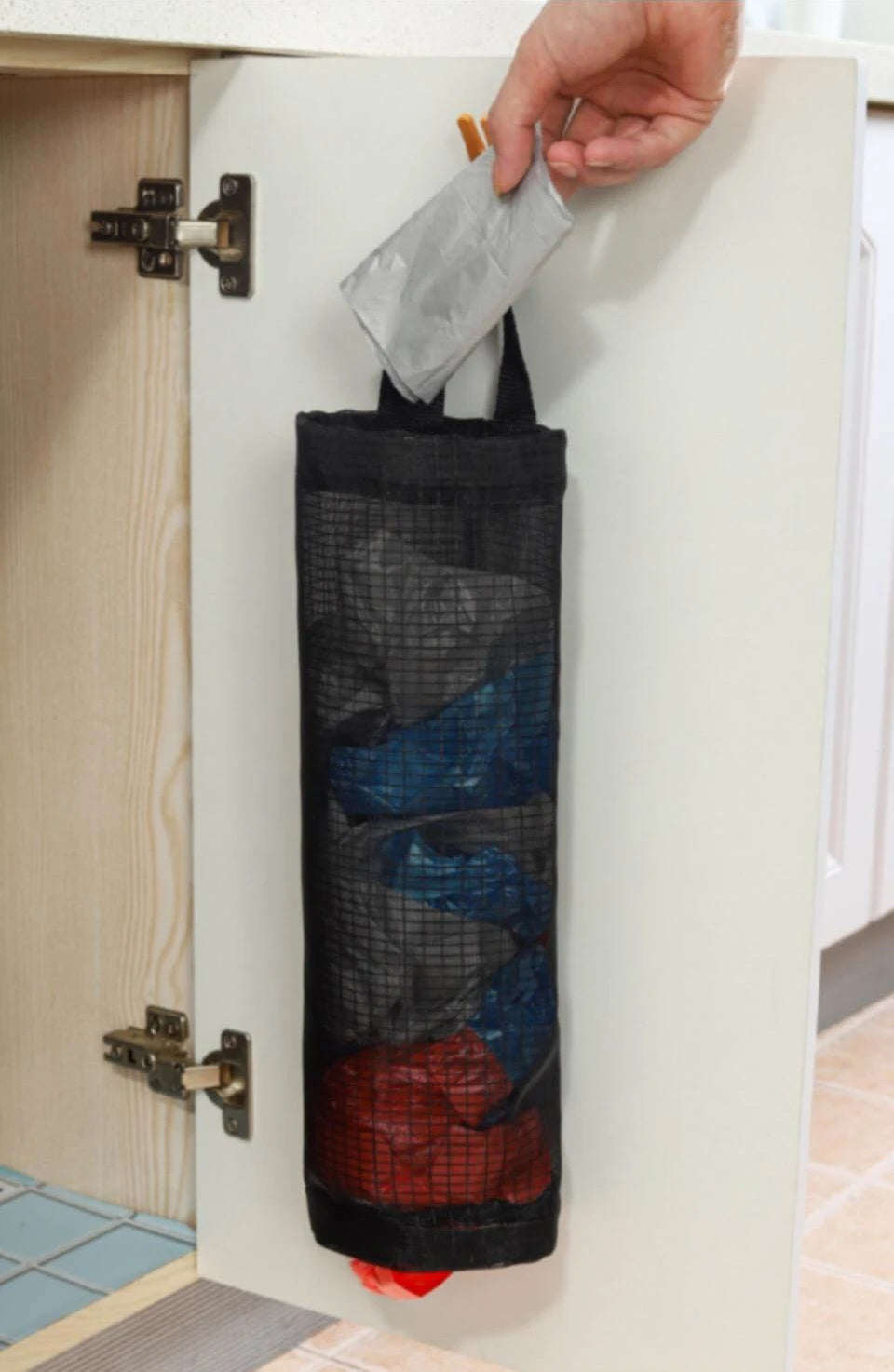 Home Grocery Bag Holder Wall Mount Plastic Bag Holder Dispenser Hanging Storage Trash Garbage Bag Kitchen Garbage Organizer - Thrifty Delights