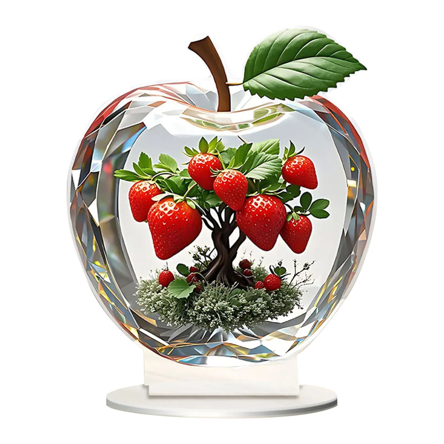 Strawberry 2D Flat Acrylic Entrance Wine Cabinet TV Cabinet Decorative Home Furnishings Girls Ornament