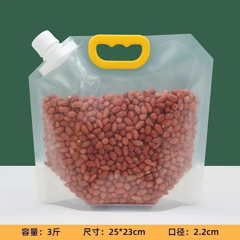 Grains Storage Packaging Bag Rice Dispenser Insect Proof Food Storage Sealed Bag Bean Container Kitchen Organizer with Nozzle - Thrifty Delights