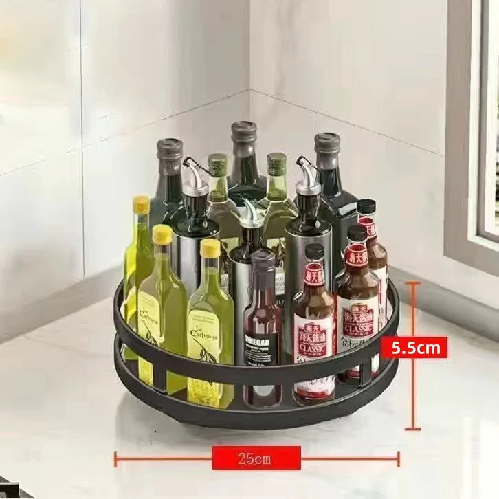 Multi-purpose 360° Rotating Storage Box Space-saving Non-slip Countertop Kitchen Storage Tableware Cosmetics Spice Storage Box