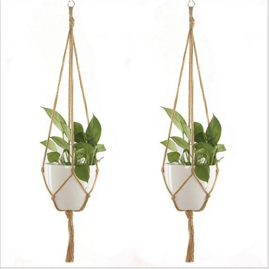 Hanging Plant Handmade Macrame Plant Hanger Flower Pot Planter Hanger Wall Decor Courtyard Garden Hanging Planter Hanging Basket - Thrifty Delights