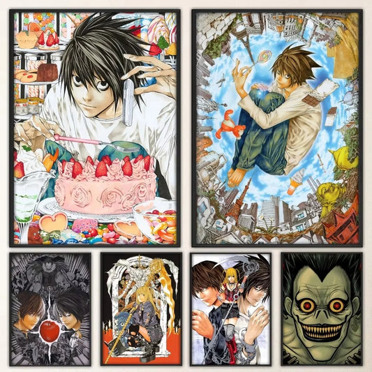 Death Note Anime Poster – Vintage Wall Sticker Decorative Art for Bedroom, Living Room & Bar