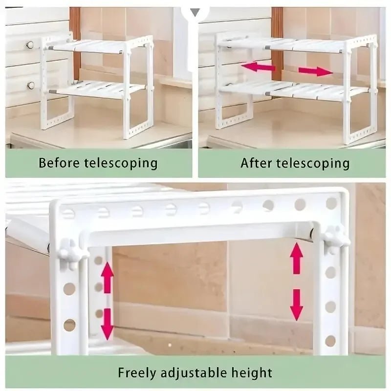 Cabinet Organizer Shelves, Stackable Kitchen Counter Shelves, Cabinet Organizer And Storage, Pantry Organizer - Thrifty Delights