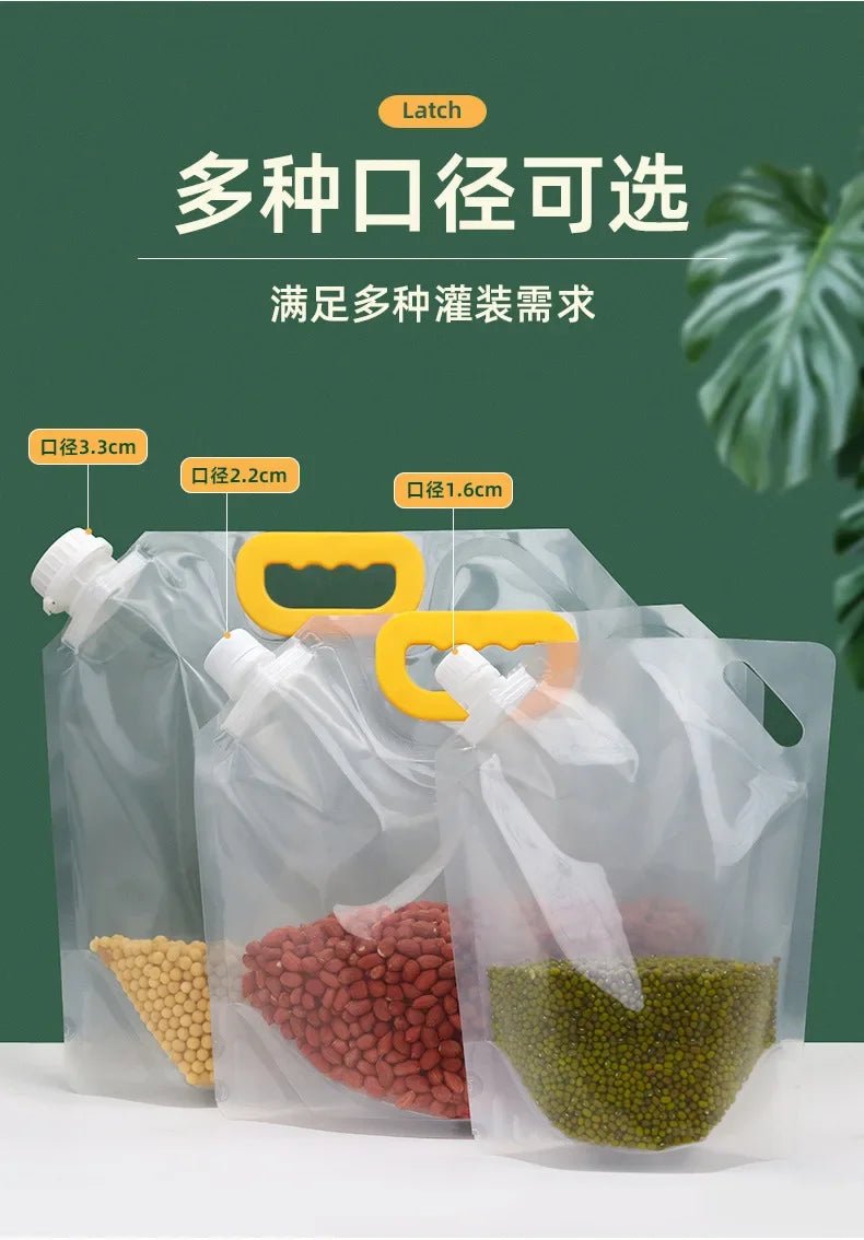 Grains Storage Packaging Bag Rice Dispenser Insect Proof Food Storage Sealed Bag Bean Container Kitchen Organizer with Nozzle - Thrifty Delights