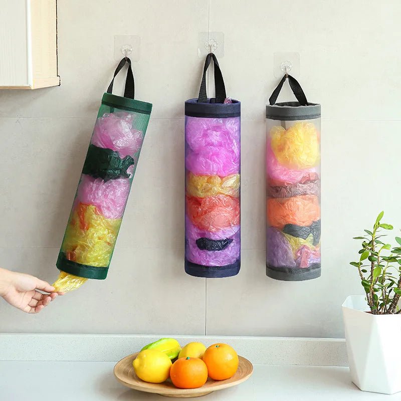 Home Grocery Bag Holder Wall Mount Plastic Bag Holder Dispenser Hanging Storage Trash Garbage Bag Kitchen Garbage Organizer - Thrifty Delights