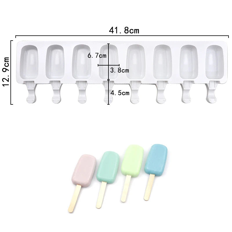 Popsicles Silicone Mold Diamond Ice Cream Mould Homemade Heart Cake Pop Cakesicles Maker Kitchen Accessories Tools Wooden Stick