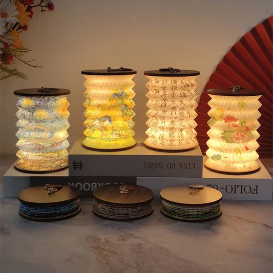 Foldable LED Table Lamp – Touch Dimmable, USB Rechargeable Portable Lantern for Bedroom, Tent, and Bedside Reading