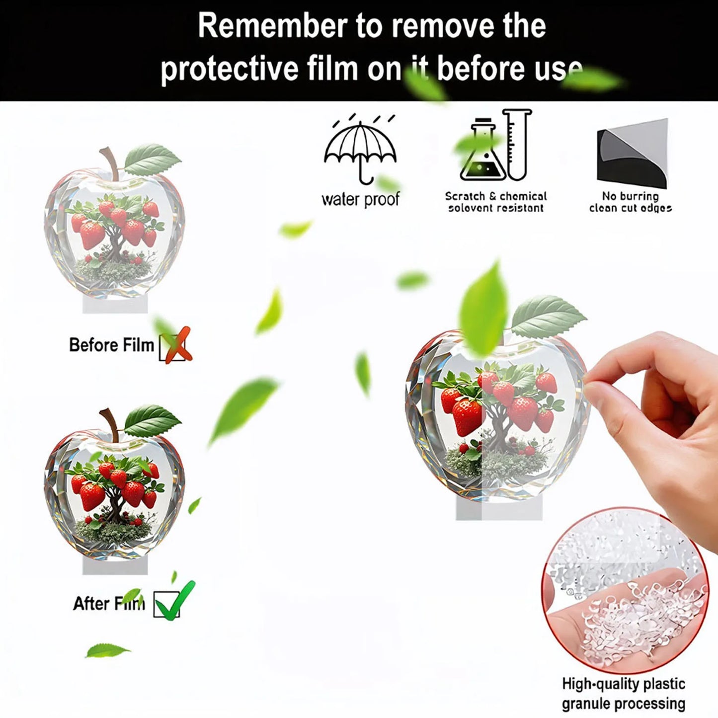 Strawberry 2D Flat Acrylic Entrance Wine Cabinet TV Cabinet Decorative Home Furnishings Girls Ornament