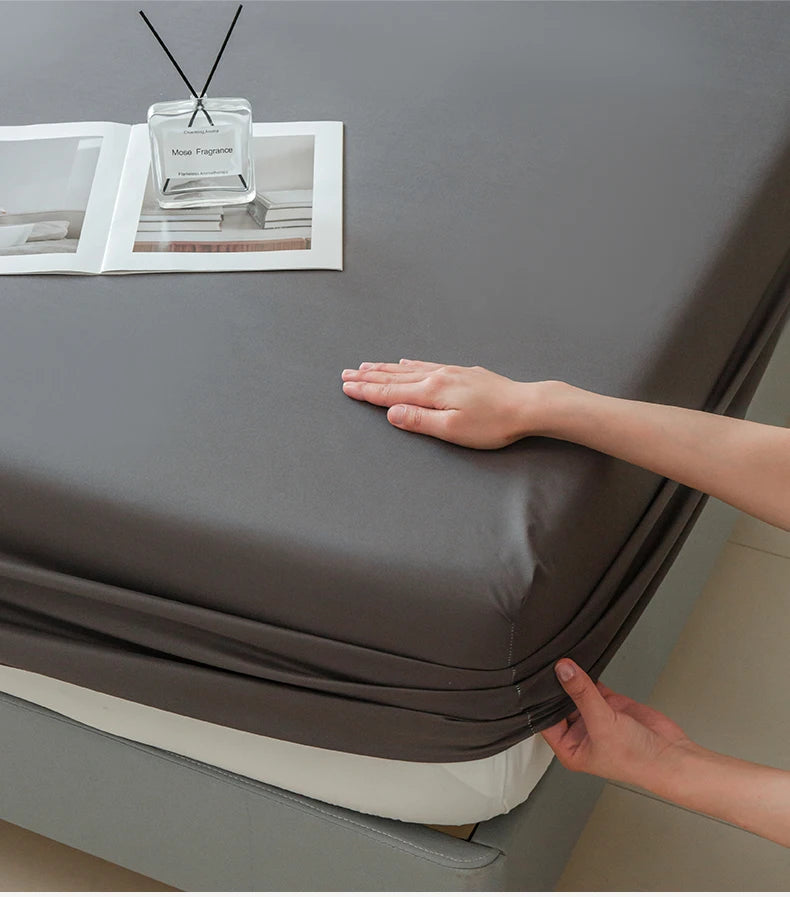 Waterproof Fitted Bed Sheet With 360 Elastic Band Mattress protector Cover Bedspreads for Single Double King Queen Size Bedsheet