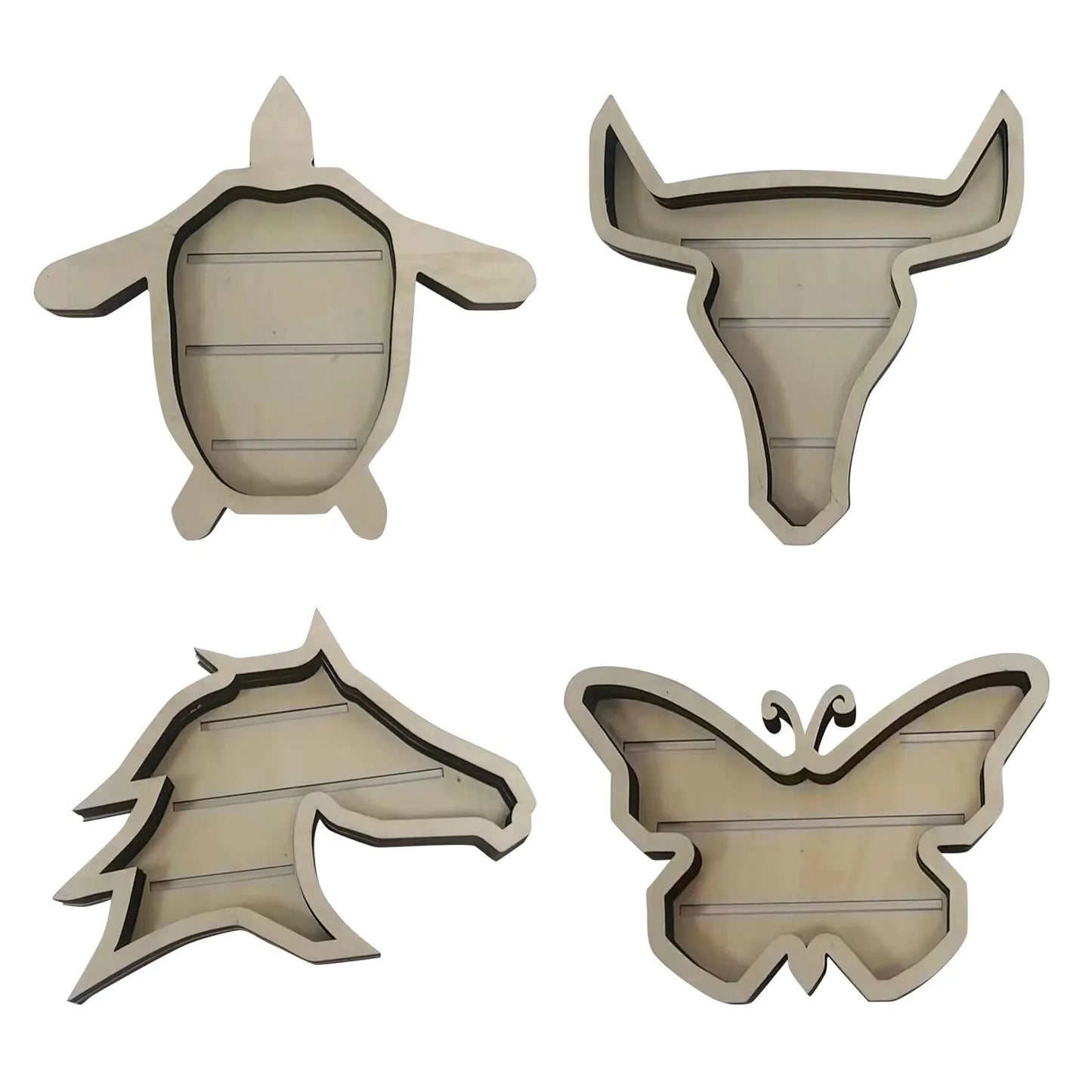 Animal Shape Succulents Wooden Flower Pots Turtle Bull Head Planter Clover Planter Horse Head Butterfly Pots Garden Accessories