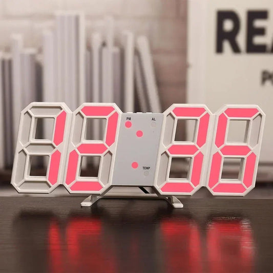 3D LED Digital Clock Table Decoration Glow Night Mode Decoration for Bedroom Adjustable Electronic Watch Room Decor - Thrifty Delights