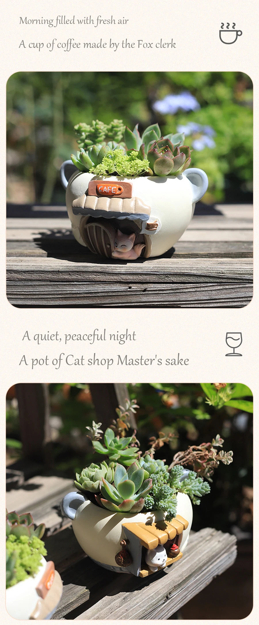 Cartoon Pet Succulent Flower Pot Office Balcony Decoration Resin Flower Pot Micro Landscape Garden Plant Pot